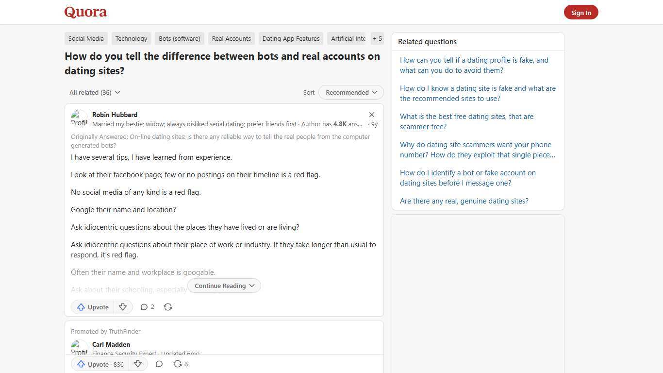How to tell the difference between bots and real accounts on dating sites - Quora