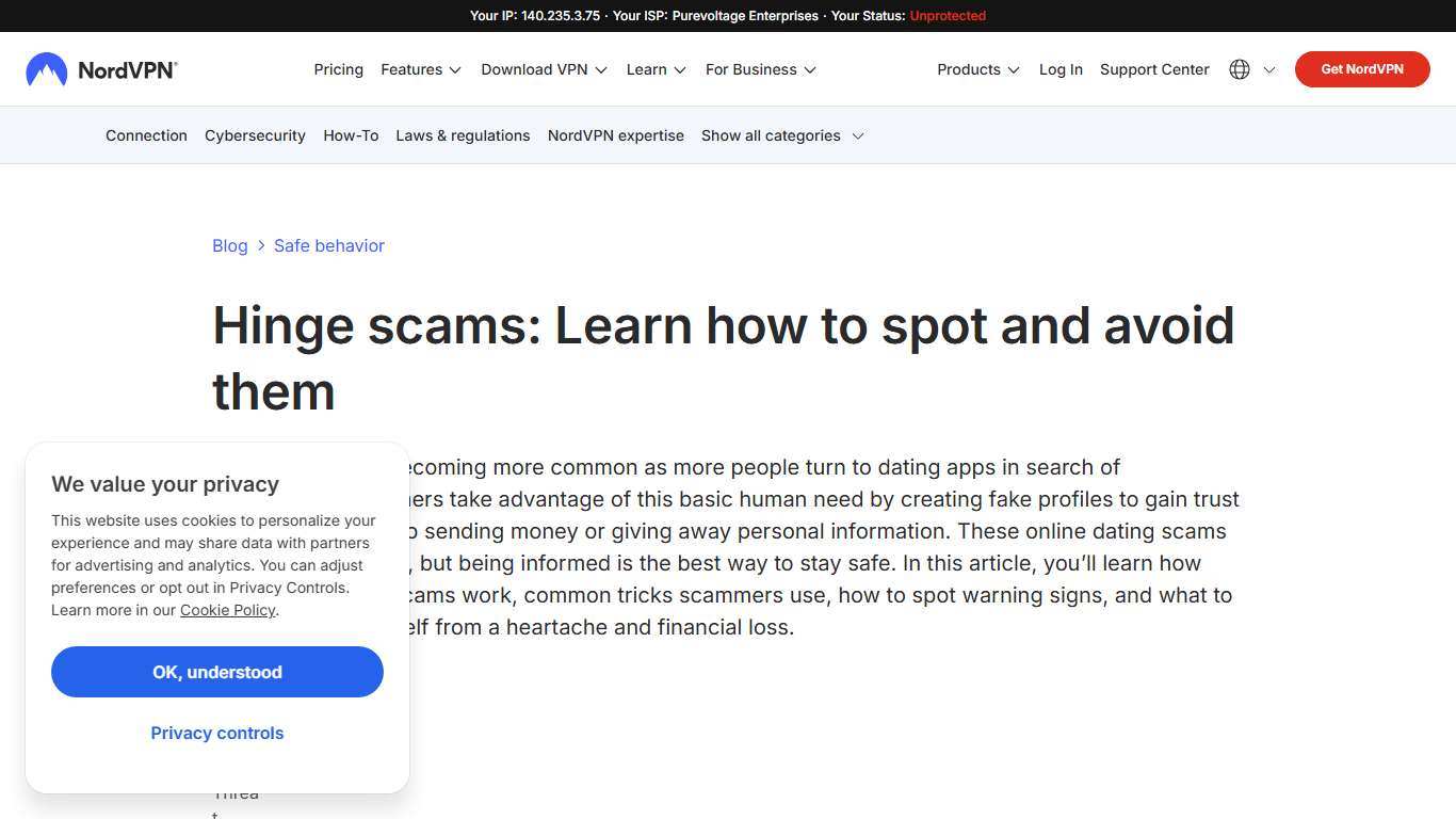 Hinge scams: Learn how to spot and avoid them | NordVPN